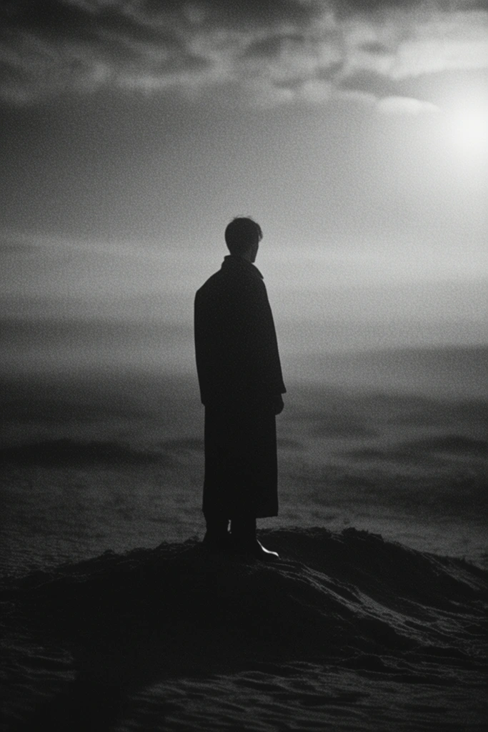 Cinematic Monochrome Noir style AI image example 2