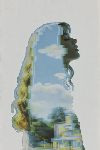 Digital Modernist Collage style reference image — muted earthy palette