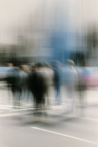 Kinetic Minimalist Impressionism style reference image — intentional motion blur