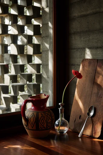 Biophilic Organic Brutalism style reference image — organic brutalism