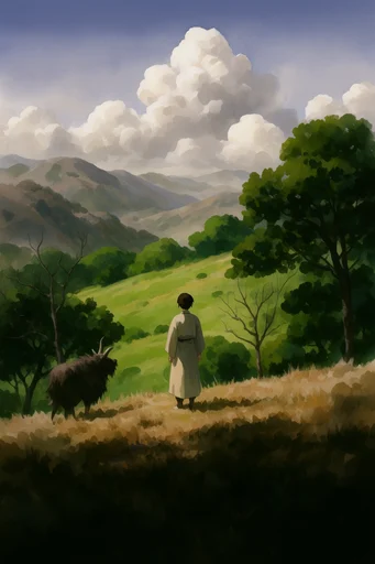 Painterly Anime Surrealism style reference image — painterly gouache texture