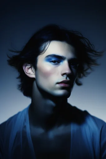 Nocturnal Avant-Garde Noir style reference image — editorial sharp-focus portraiture