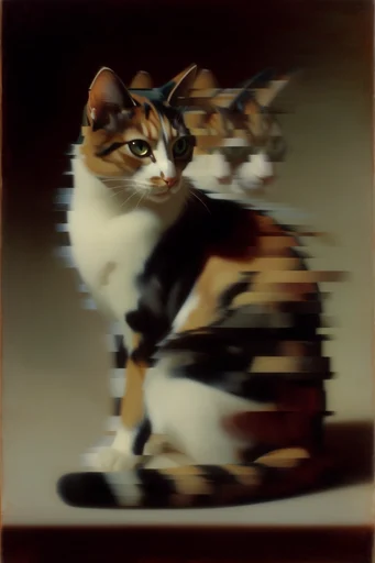 Spectral Kinetic Chiaroscuro style reference image — digital glitch