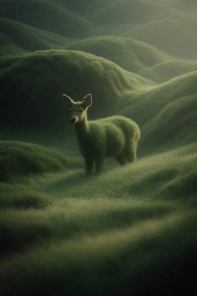 Velvety Verdant Minimalism style AI image example 3