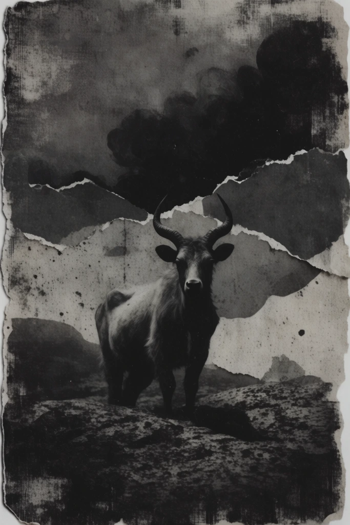 Fragmented Noir Portraiture style AI image example 3
