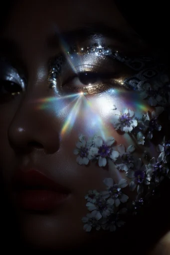 Prismatic Tactile Glamour style reference image — high-contrast editorial