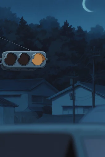 Nocturnal Spectral Anime style reference image — hand-painted watercolor background