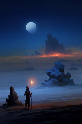Celestial Solitude Landscapes style AI image example 2