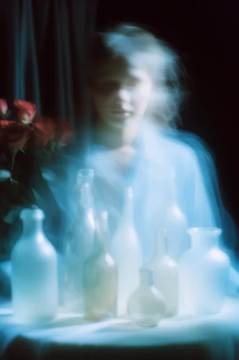 Spectral Cyan Luminescence style reference image — ethereal motion blur