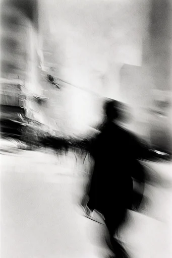 Kinetic Monochrome Minimalism style reference image — intentional camera movement
