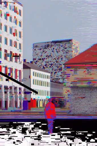Structured Digital Brutalism style reference image — modular geometric grid
