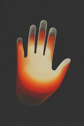 Amber Noir Linearism style reference image — minimalist graphic illustration