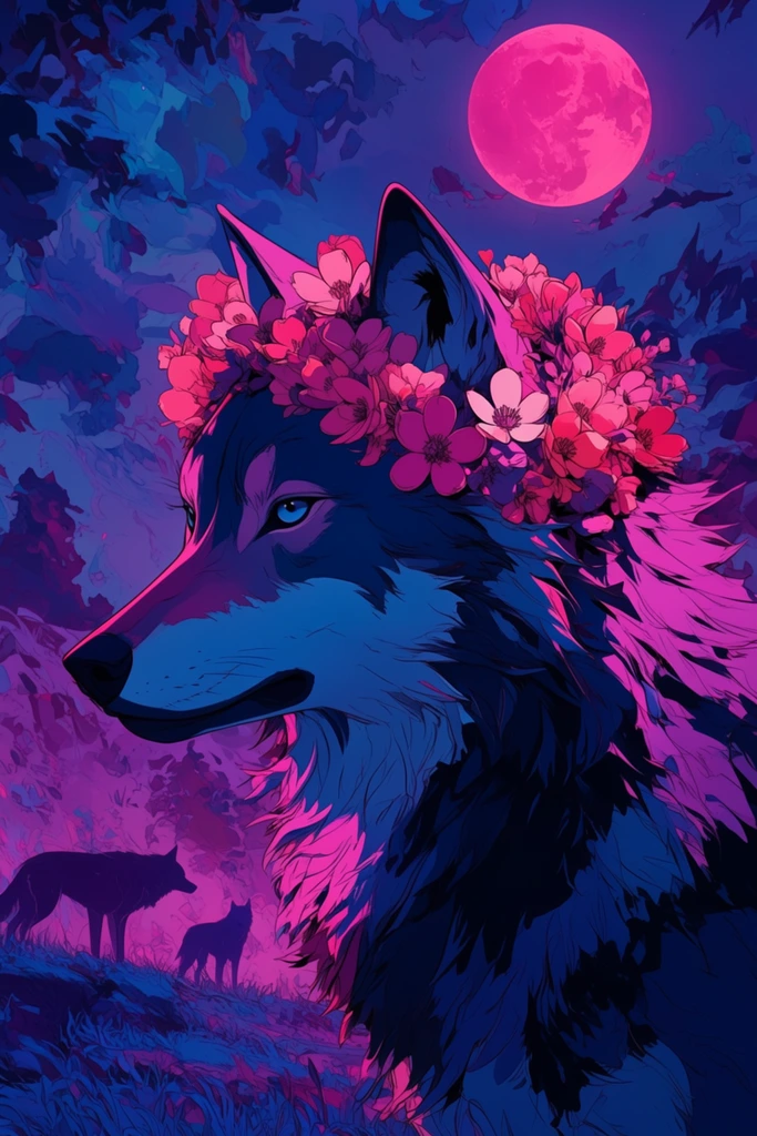 Nocturnal Pastel Anime style AI image example 3