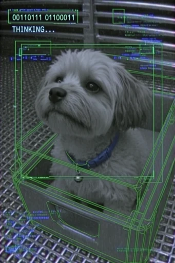 Analytical Cybernetic Surveillance style reference image — high-contrast security footage