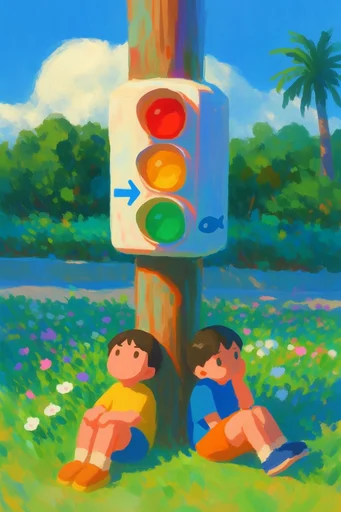 Luminous Whimsical Impressionism style reference image — whimsical anime-influenced illustration
