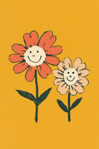 Cozy Risograph Folk style reference image — minimalist composition