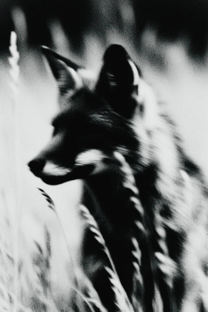 Monochrome Glitch Noir style AI image example 3