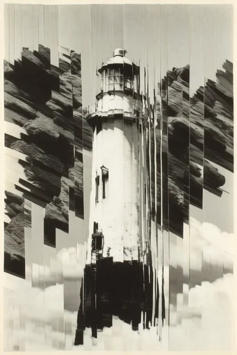 Fragmented Monochrome Geometry style reference image — minimalist vertical segmentation