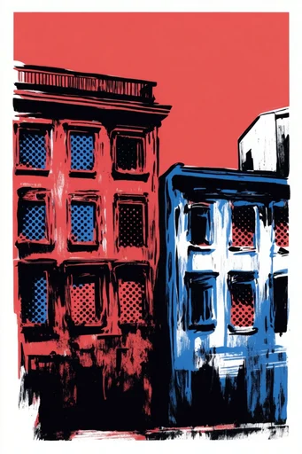 Raw Graphic Print Expressionism style reference image — linocut print style