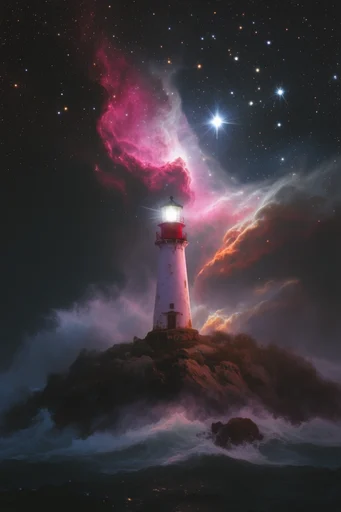 Ethereal Cosmic Luminescence style reference image — high-contrast celestial light