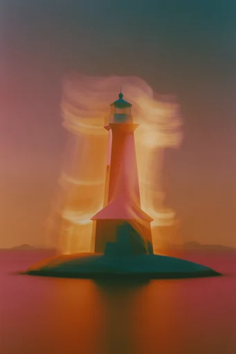 Luminous Amber Silhouette style reference image — ethereal light trails