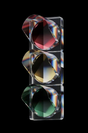 Spectral Glass Minimalism style reference image — glass prism refraction