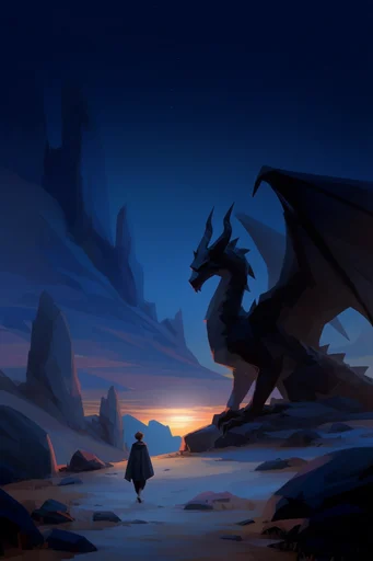 Celestial Solitude Landscapes style reference image — twilight color palette