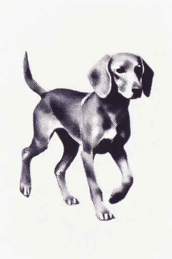 Graphic Halftone Minimalism style reference image — stark white background