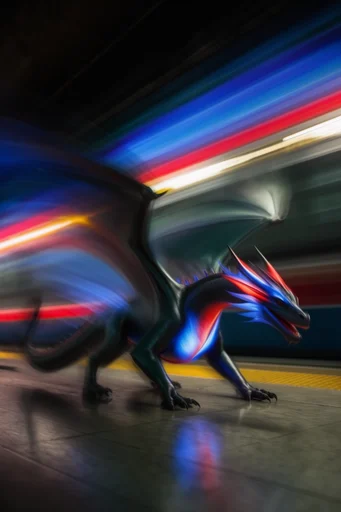 Kinetic Nocturnal Transit style reference image — high contrast night photography