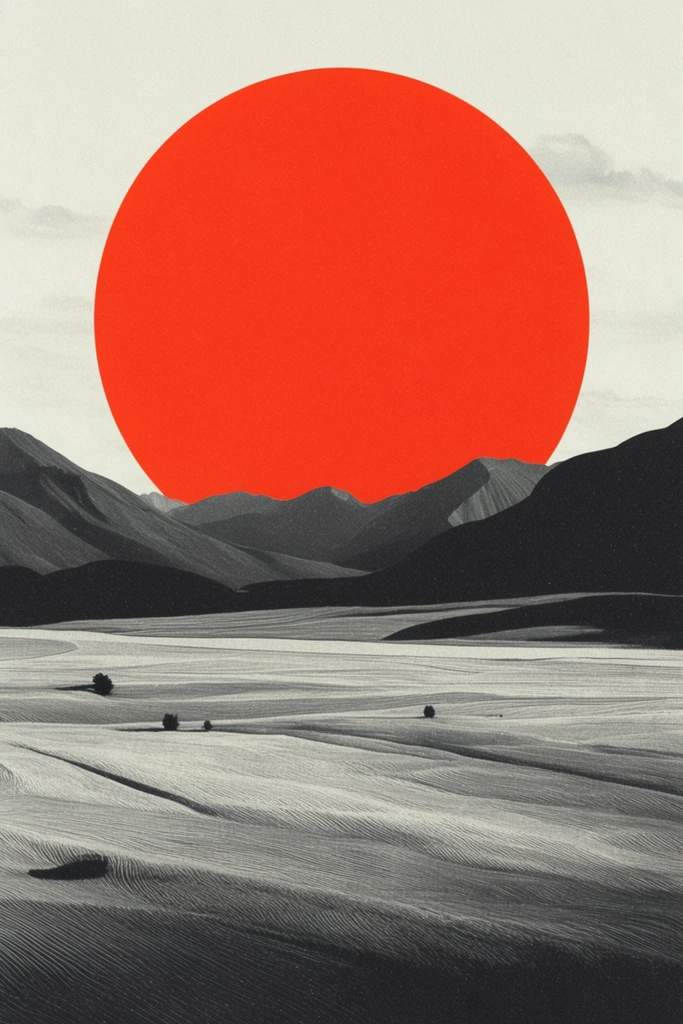 Graphic Retro Surrealism style AI image example 2