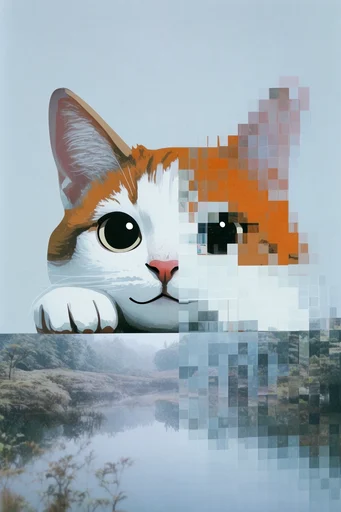 Surreal Digital Pastoral style reference image — digital decay