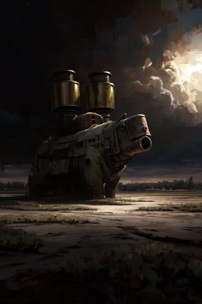 Gritty Painterly Chiaroscuro style AI image example 2