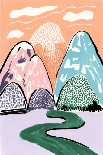 Naive Folk Gouache style reference image — naive gouache illustration