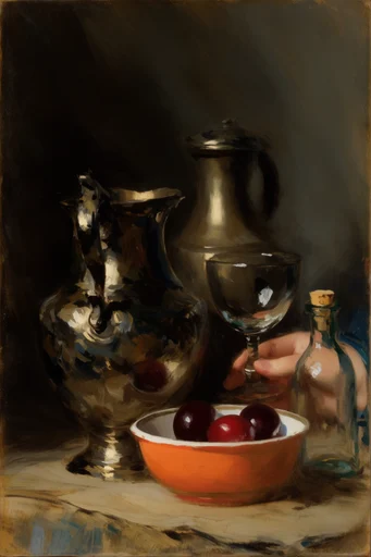 Luminous Impasto Realism style reference image — dramatic chiaroscuro lighting