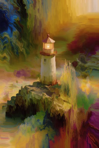 Ethereal Glitch Synthesis style reference image — liquid motion blur