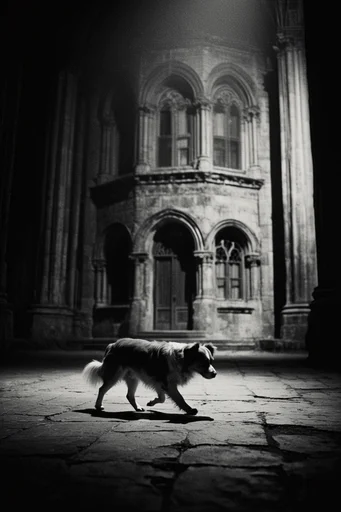 Monochromatic Noir Architecture style reference image — architectural scale