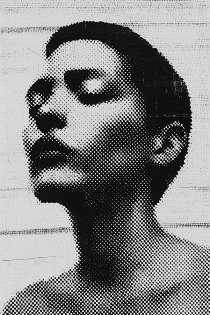 Stark Photocopy Brutalism style AI image example 1