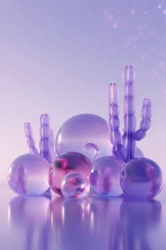 Ethereal Liquid Iridescence style reference image — iridescent violet gradient
