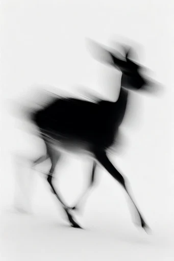 Ethereal Kinetic Monochrome style reference image — ghostly silhouette