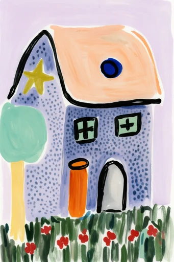 Naive Folk Gouache style reference image — whimsical folk art