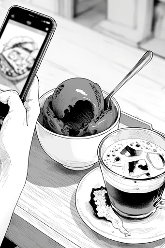 Graphic Monochrome Narrative style reference image — high-contrast ink illustration