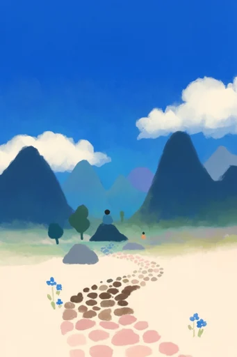 Naive Cobalt Minimalist style reference image — naive art style