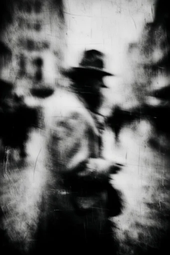 Haunting Monochrome Pictorialism style reference image — distressed vignette