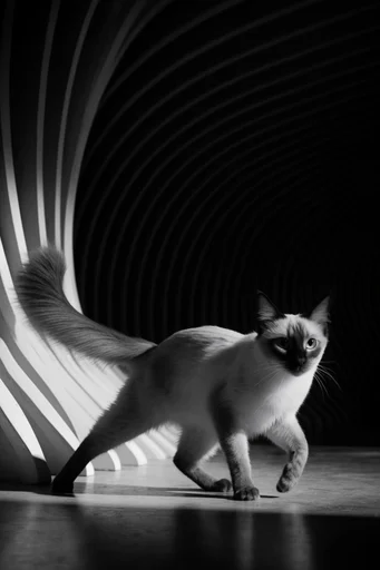Monochromatic Structural Noir style reference image — sharp linear perspective
