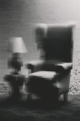 Monochrome Analog Decay style reference image — analog glitch art