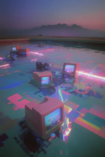 Liminal Analog Glitch style reference image — analog VHS glitch
