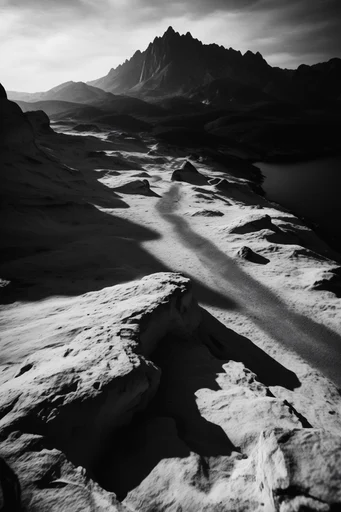 Monochrome Shadow Architecture style AI image example 2