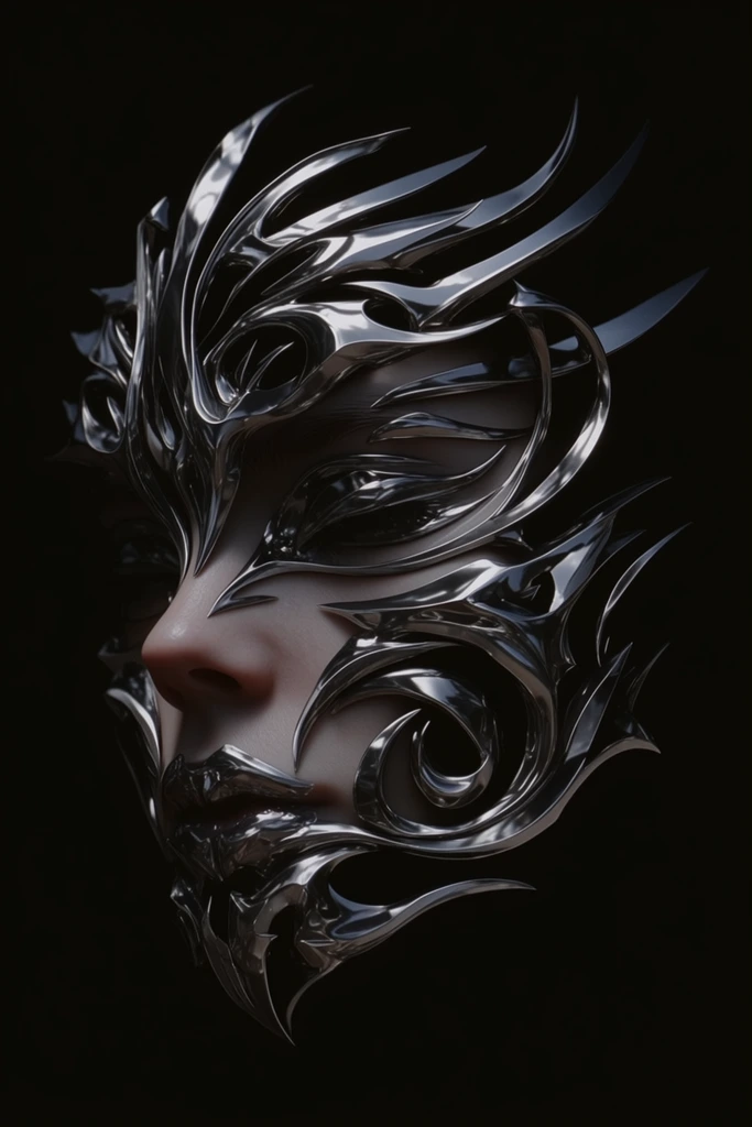 Monochromatic Industrial Biomechanism style AI image example 2