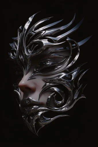 Monochromatic Industrial Biomechanism style AI image example 2