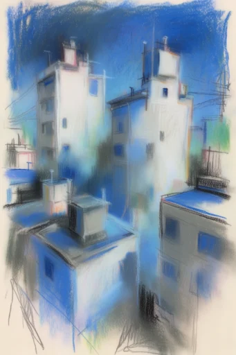 Ethereal Sketch Synthesis style reference image — colored pencil sketch